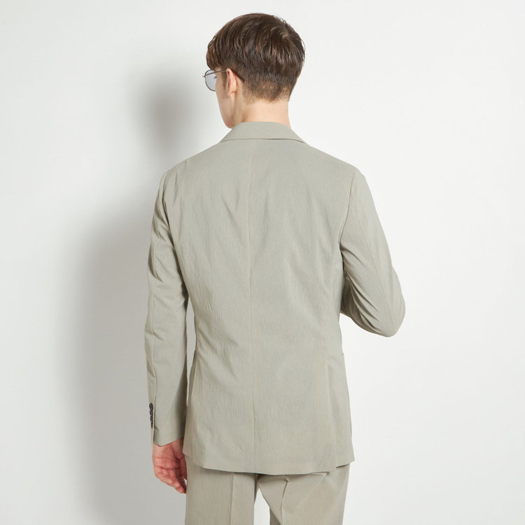 シルバーライン 【5DAYS CLOSET】【RBC】【春夏】2釦シングルジャケット/グレージュ×楊柳/パッチポケット/4S SUSTAINABILITY&ECOLOGY FABRIC グレー淡色