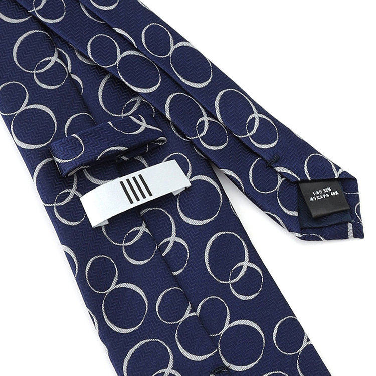 シルバーライン 【SILVER LINE】シルクブレンド小紋ネクタイ 8.0cm幅/ネイビー その他