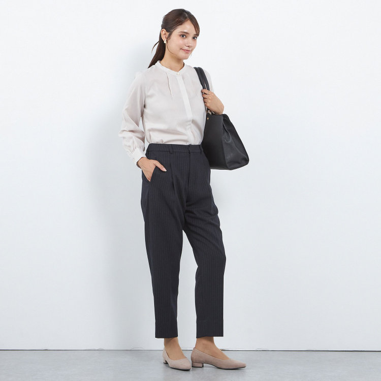 シルバーライン 【SL/長袖】バンドカラー比翼仕様/ベージュ/「ストレッチ」「通気性」「吸水・速乾」 茶淡色