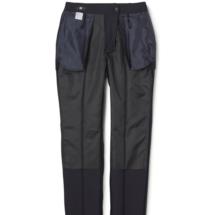 ブラックライン 【就活.】【年間】【BL】ストレートパンツ/ネイビー/ウエストシャーリング/ウォッシャブル＆ストレッチ/裾上げ必要 紺中間