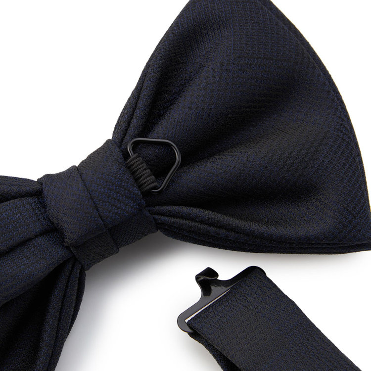 シルバーライン 蝶ネクタイ/ネイビー×シャドー 紺中間