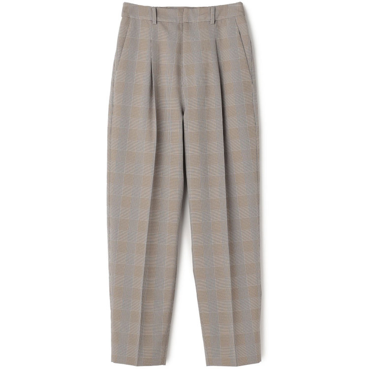 シルバーライン 【SL】【年間】テーパードパンツ/ベージュ×チェック/ウォッシャブル 茶中間