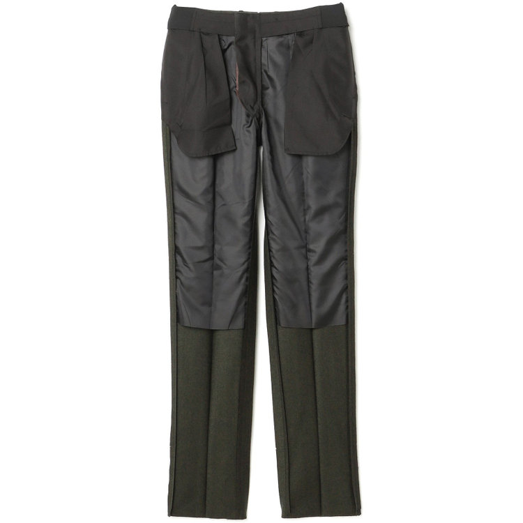 シルバーライン 【CLASSICO TAPERED】【秋冬】3釦段返りシングルスーツ 2タック/カーキ×ヘリンボーン/ウエストムーブ/MARZOTTO/※裾上げ必要 緑中間