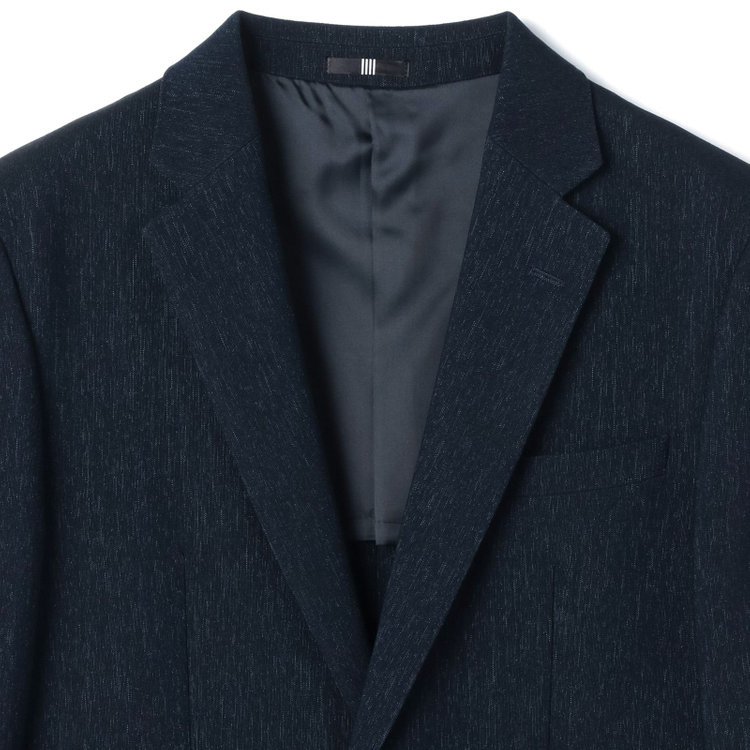 ブラックライン 【SLIM TAPERED_2】【秋冬】2釦シングルスリーピーススーツ 0タック/ネイビー/ウエストシャーリング/4S SUSTAINABILITY&ECOLOGY FABRIC/※パンツ裾上げ済仕様 紺濃色