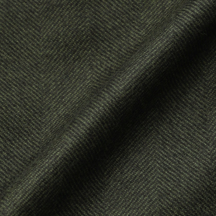 シルバーライン 【CLASSICO TAPERED】【秋冬】3釦段返りシングルスーツ 2タック/カーキ×ヘリンボーン/ウエストムーブ/MARZOTTO/※裾上げ必要 緑中間