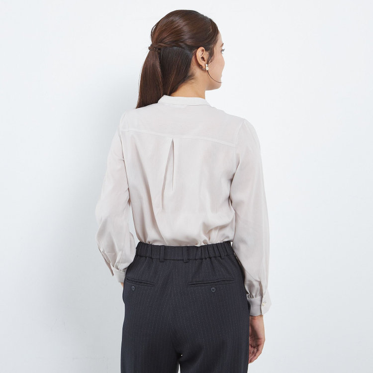 シルバーライン 【SL/長袖】バンドカラー比翼仕様/ベージュ/「ストレッチ」「通気性」「吸水・速乾」 茶淡色