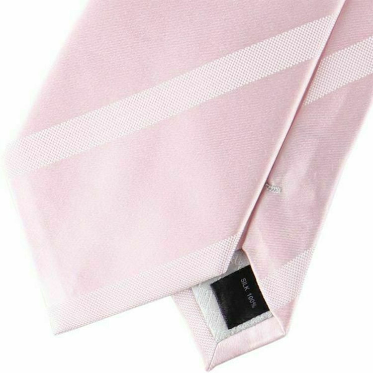 ブラックライン 【SILVER LINE】シルクストライプネクタイ結婚式ネクタイ 8.0cm幅/ピンク ピンク系(桃)