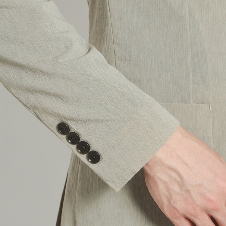 シルバーライン 【5DAYS CLOSET】【RBC】【春夏】2釦シングルジャケット/グレージュ×楊柳/パッチポケット/4S SUSTAINABILITY&ECOLOGY FABRIC グレー淡色