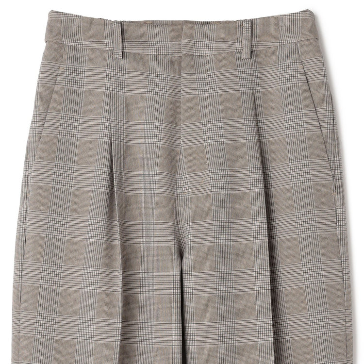 シルバーライン 【SL】【年間】テーパードパンツ/ベージュ×チェック/ウォッシャブル 茶中間