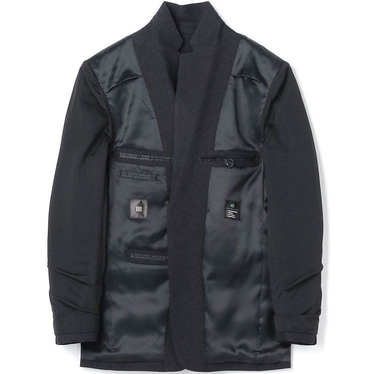 ブラックライン 【SLIM TAPERED_2】【秋冬】2釦シングルスリーピーススーツ 0タック/ネイビー×ドビー/ウエストシャーリング/4S SUSTAINABILITY&ECOLOGY FABRIC/※パンツ裾上げ済仕様 紺濃色