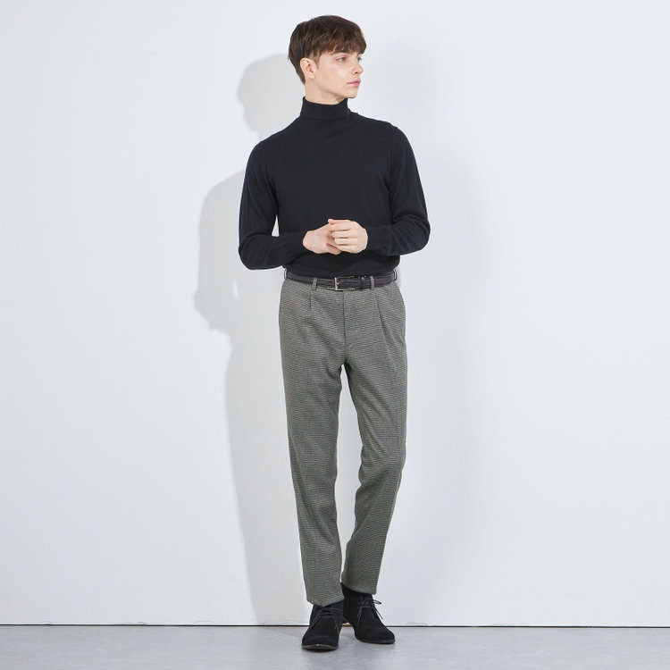 シルバーライン 【5DAYS CLOSET】【RBC】【秋冬】1タックテーパードパンツ/グレー×チェック/ウエストムーブ/※裾上げ必要 グレー中間