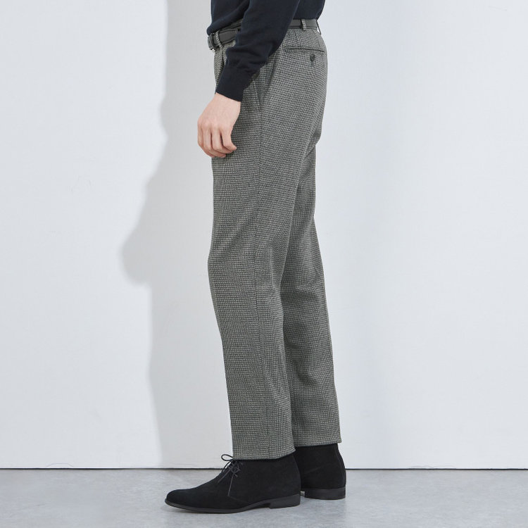 シルバーライン 【5DAYS CLOSET】【RBC】【秋冬】1タックテーパードパンツ/グレー×チェック/ウエストムーブ/※裾上げ必要 グレー中間