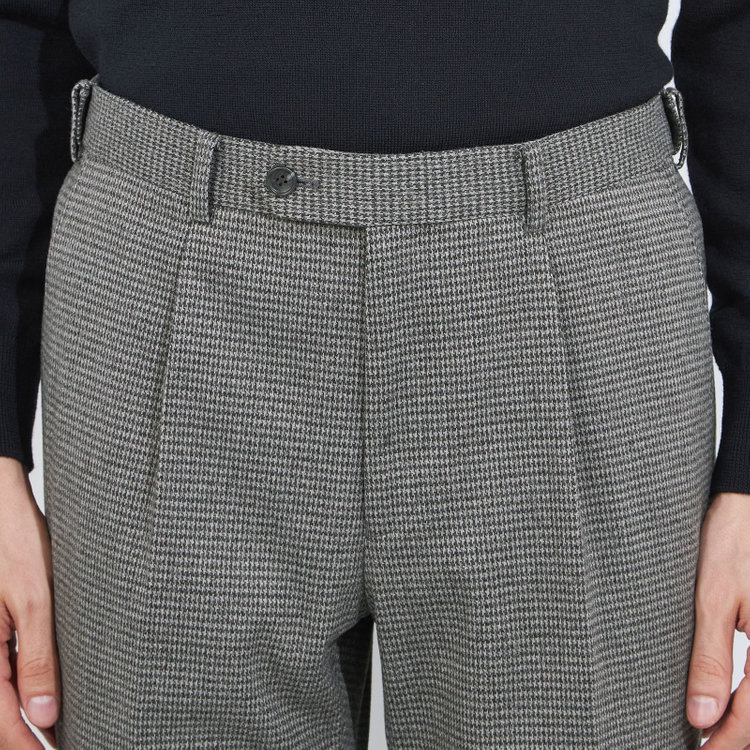 シルバーライン 【5DAYS CLOSET】【RBC】【秋冬】1タックテーパードパンツ/グレー×チェック/ウエストムーブ/※裾上げ必要 グレー中間