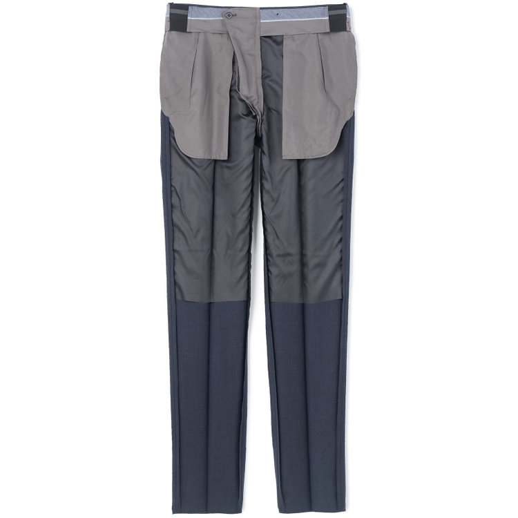 シルバーライン 【CLASSICO TAPERED】【春夏】3釦段返りシングルスーツ 2タック/ネイビー×チェック/NEW ZEALAND WOOL MIX/※裾上げ必要 紺中間