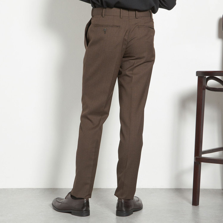 シルバーライン 【CLASSICO TAPERED】【春夏】3釦段返りシングルスーツ 2タック/ブラウン/パッチポケット/ウエストムーブ/MARZOTTO/※裾上げ必要 茶濃色