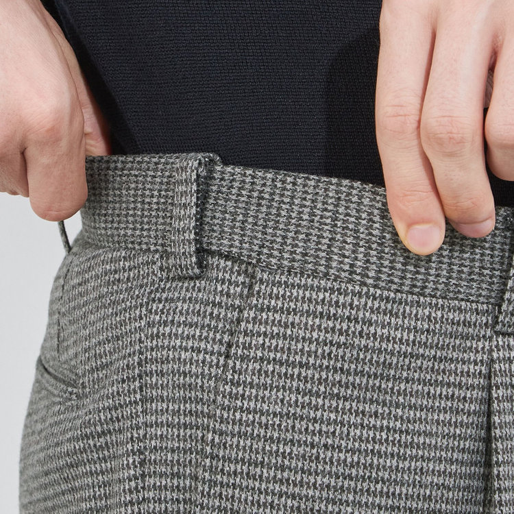 シルバーライン 【5DAYS CLOSET】【RBC】【秋冬】1タックテーパードパンツ/グレー×チェック/ウエストムーブ/※裾上げ必要 グレー中間