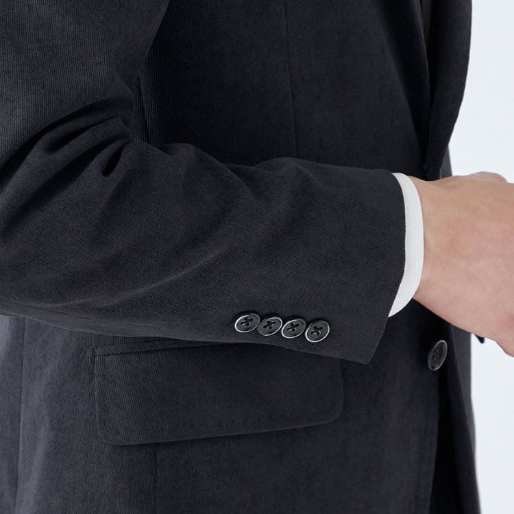 シルバーライン 【発送在庫あり】【CLASSICO TAPERED】【秋冬】2釦ジャケット/ネイビー×コーデュロイ/4S SUSTAINABLE 紺濃色