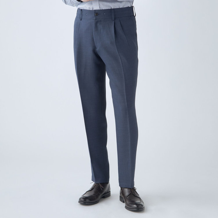 シルバーライン 【RBC】【春夏】3釦段返りシングルスーツ 2タック/ネイビー/パッチポケット/ドローコード&ウエストシャーリング/※パンツ裾上げ済仕様 紺淡色