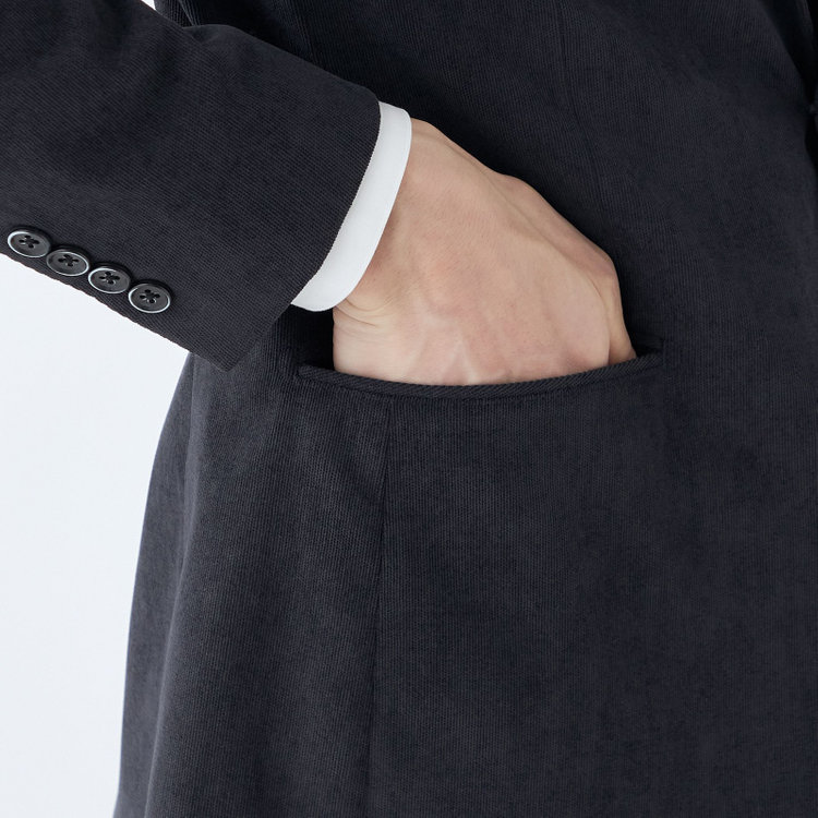 シルバーライン 【発送在庫あり】【CLASSICO TAPERED】【秋冬】2釦ジャケット/ネイビー×コーデュロイ/4S SUSTAINABLE 紺濃色