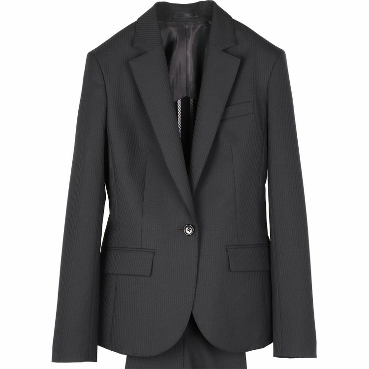 ブラックライン 【WEB限定/OUTLET】【SL】【年間】1釦シングル タイトスカート&パンツ2Wayスーツ/ブラック×シャドーストライプ/ウォッシャブル ブラック系(黒)