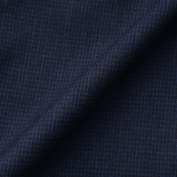 シルバーライン 【4S CROSS】【年間】セットアップパンツ 0タック/ネイビー×ハウンドトゥース/ウエストムーブ/※裾上げ済仕様 紺中間