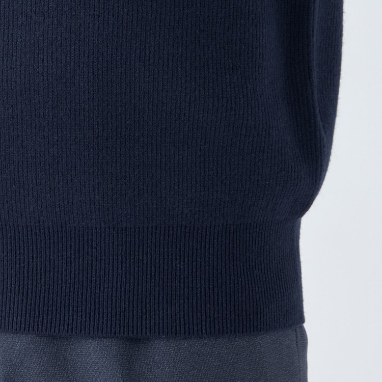 ソノタ 【RBC】【秋冬】片畦編みウールブレンド ミドルウエイトタートルネックニットセーター/ネイビー 紺中間