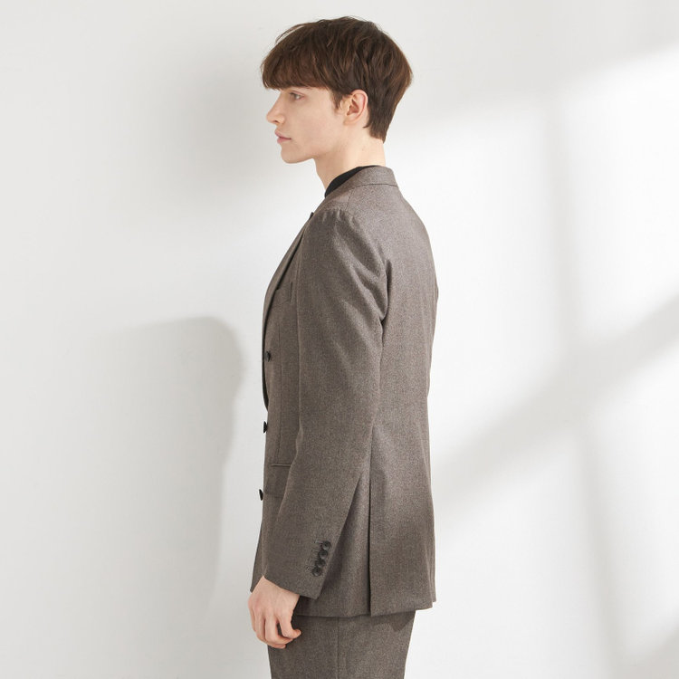 シルバーライン 【CLASSICO TAPERED】【秋冬】6釦2掛けダブルスーツ 2タック/ベージュ/MARZOTTO/※裾上げ必要 茶中間