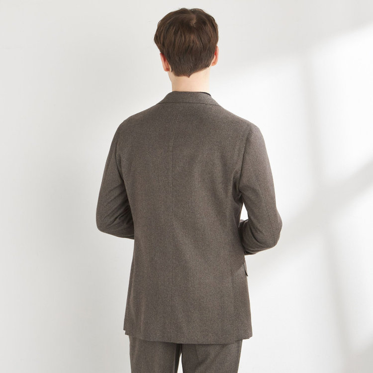 シルバーライン 【CLASSICO TAPERED】【秋冬】6釦2掛けダブルスーツ 2タック/ベージュ/MARZOTTO/※裾上げ必要 茶中間