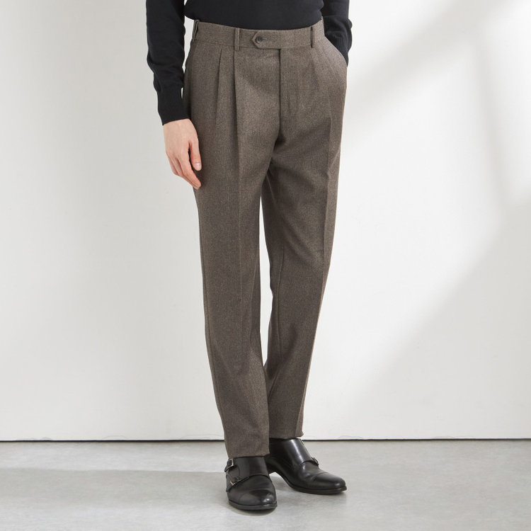 シルバーライン 【CLASSICO TAPERED】【秋冬】6釦2掛けダブルスーツ 2タック/ベージュ/MARZOTTO/※裾上げ必要 茶中間