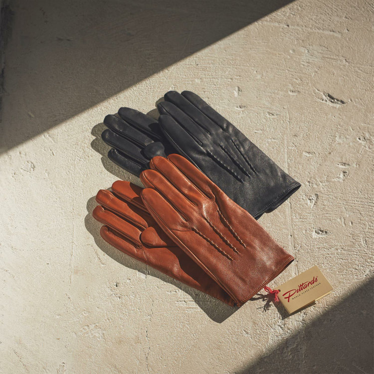 スーツセレクト グローブ/ライトブラウン×レザー/size:24cm/+Pittardsplc ブラウン系(茶)