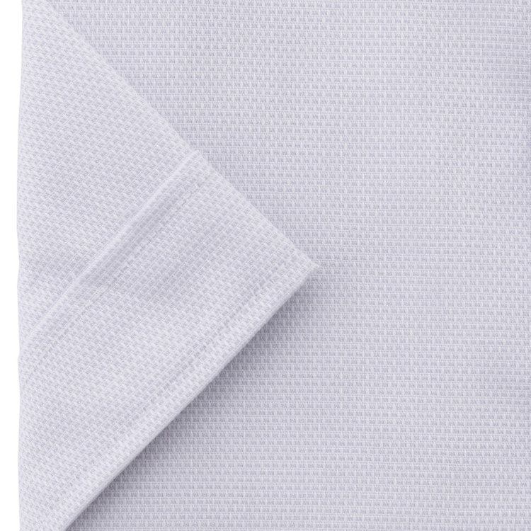 SUIT SELECT　アウトレット 【WEB限定/OUTLET/汚れ・キズ等有】【BLACK LINE/半袖】【形態安定】クレリックホリゾンタルワイドドレスワイシャツ/襟：ホワイト+アイスグレー/釦付糸：アイスグレー グレー淡色