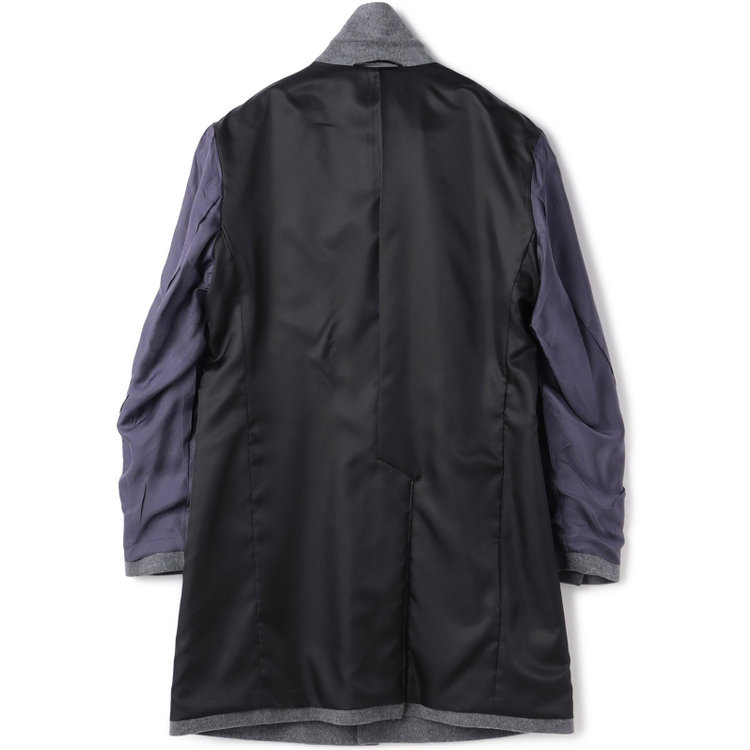 ブラックライン 【発送在庫あり】【BL】【AB体】ウールチェスターコート/グレー×ソリッド/NEW ZEALAND WOOL LIMITED EDITION グレー中間
