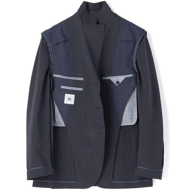 シルバーライン 【RBC】【春夏】3釦段返りシングルスーツ 2タック/ネイビー/ドローコード&ウエストシャーリング/※パンツ裾上げ済仕様 紺中間