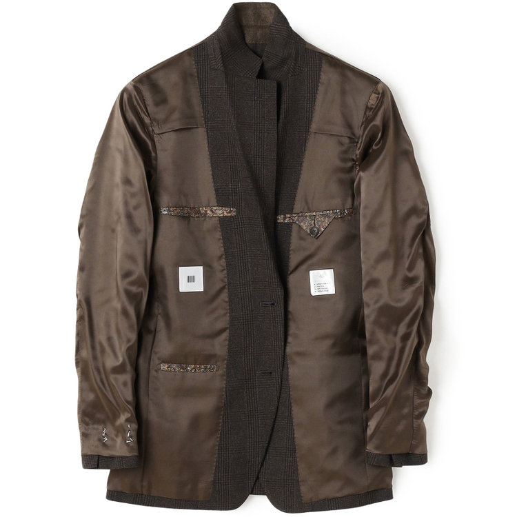 シルバーライン 【CLASSICO TAPERED】【秋冬】2釦シングルスリーピーススーツ 1タックテーパードパンツ/ブラウン×チェック/ウエストムーブ/4S SUSTAINABILITY&ECOLOGY FABRIC/※パンツ裾上げ済仕様 茶中間