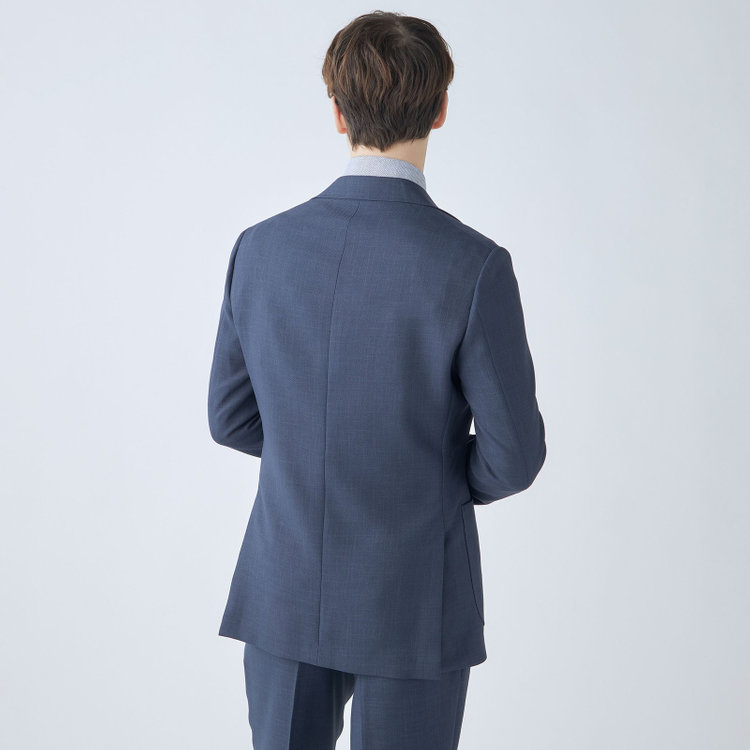 シルバーライン 【RBC】【春夏】3釦段返りシングルスーツ 2タック/ネイビー/パッチポケット/ドローコード&ウエストシャーリング/※パンツ裾上げ済仕様 紺淡色