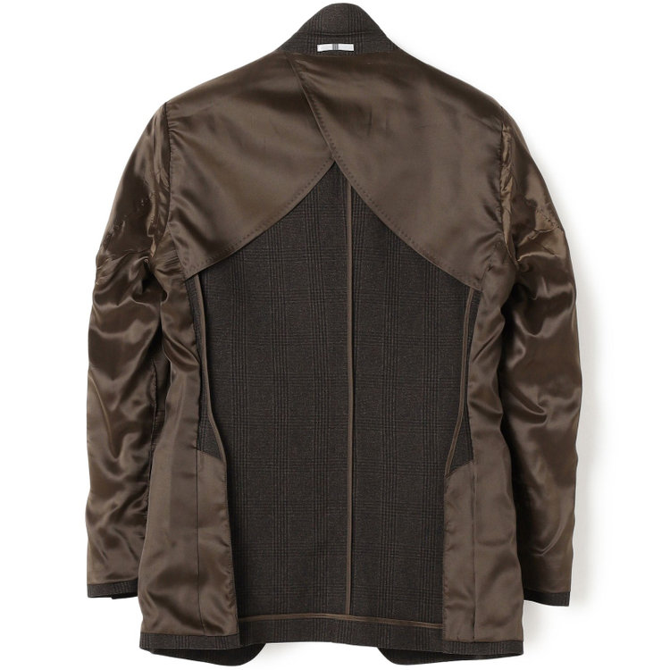 シルバーライン 【CLASSICO TAPERED】【秋冬】2釦シングルスリーピーススーツ 1タックテーパードパンツ/ブラウン×チェック/ウエストムーブ/4S SUSTAINABILITY&ECOLOGY FABRIC/※パンツ裾上げ済仕様 茶中間