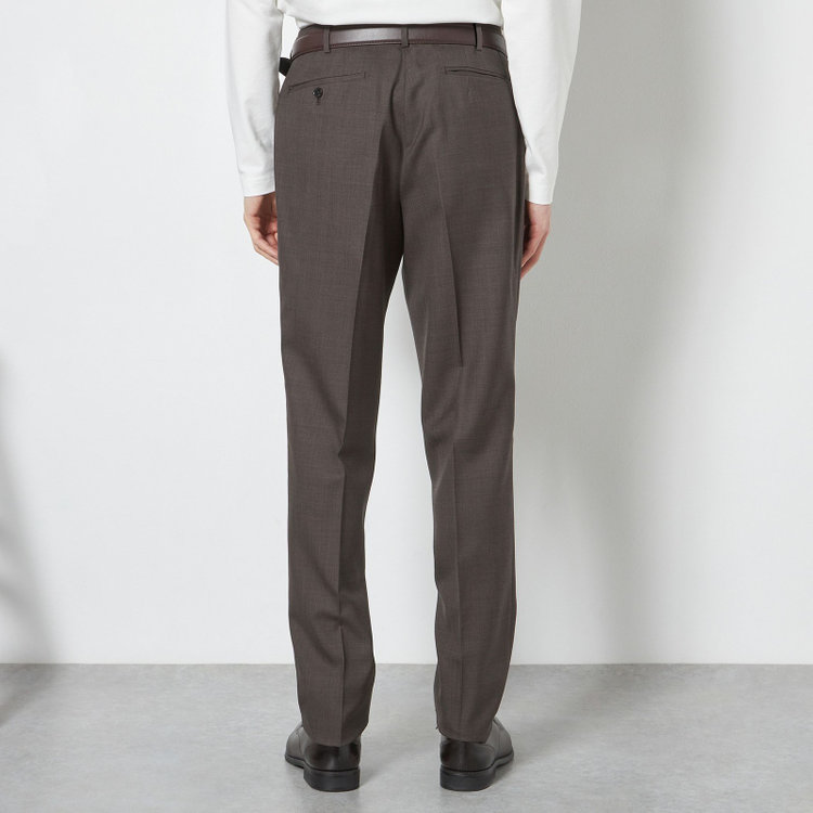 シルバーライン 【CLASSICO TAPERED】【春夏】1タックテーパードパンツ/ブラウン/ウエストムーブ/※裾上げ必要 茶中間