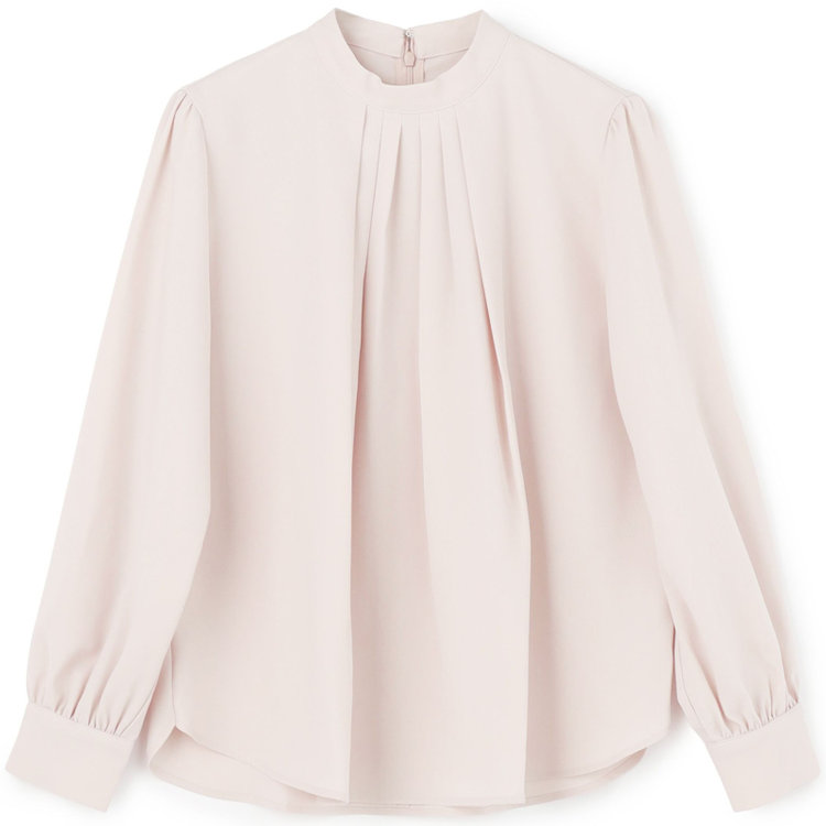 シルバーライン 【SL/長袖】アクセ付きブラウス/ピンクベージュ 赤淡色