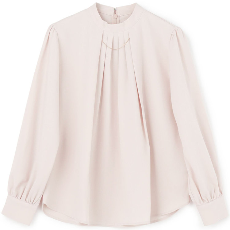 シルバーライン 【SL/長袖】アクセ付きブラウス/ピンクベージュ 赤淡色