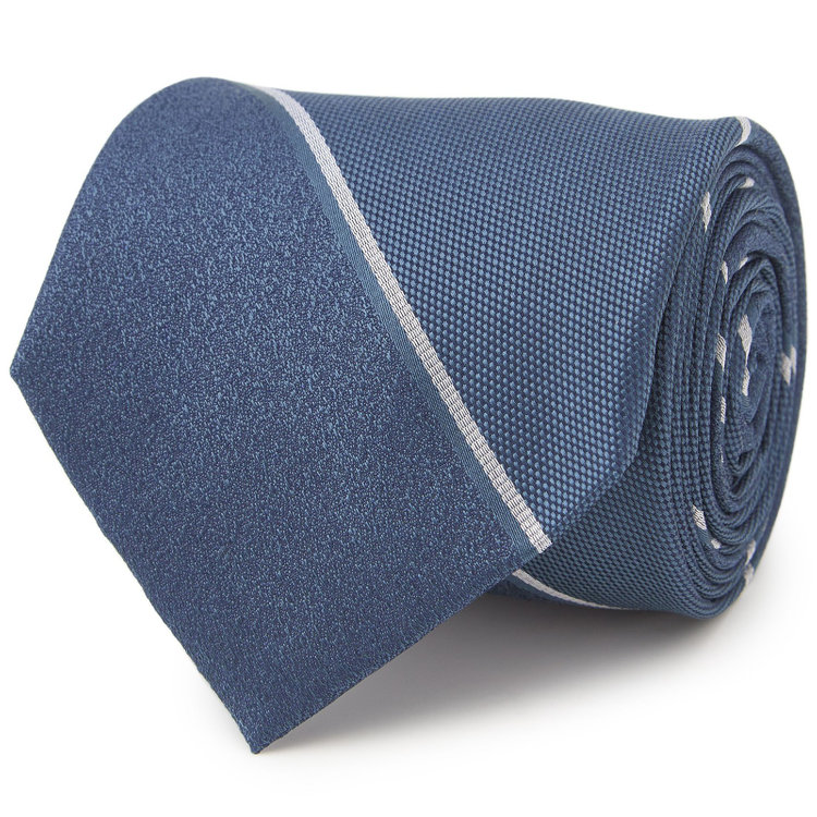 シルバーライン 【SILVER LINE】シルクストライプネクタイ 8.0cm幅/ネイビー×ホワイト その他