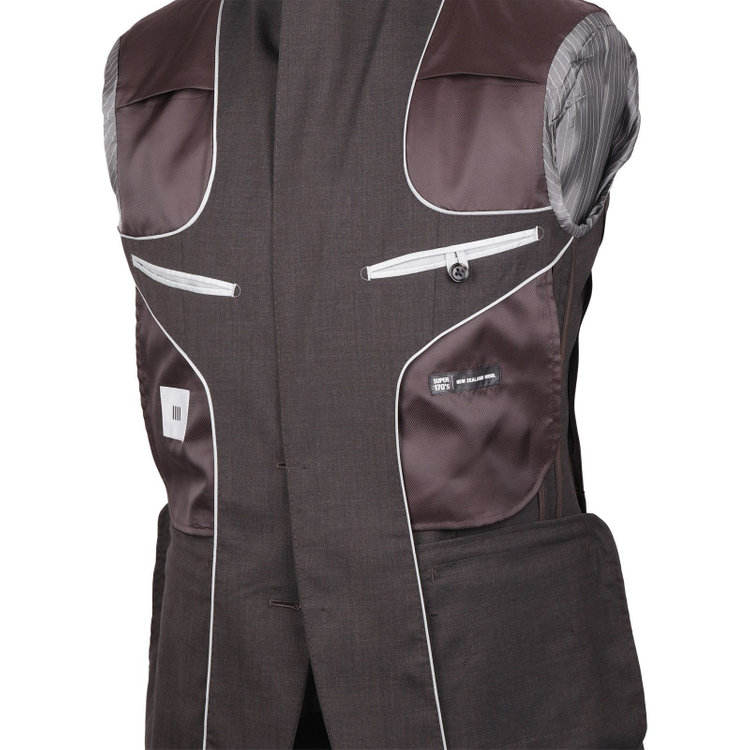 スーツセレクト 【発送在庫あり】【CLASSICO TAPERED】【年間】2釦シングルスーツ 1タック/ブラウン/NEW ZEALAND WOOL SUPER170'S ブラウン系(茶)