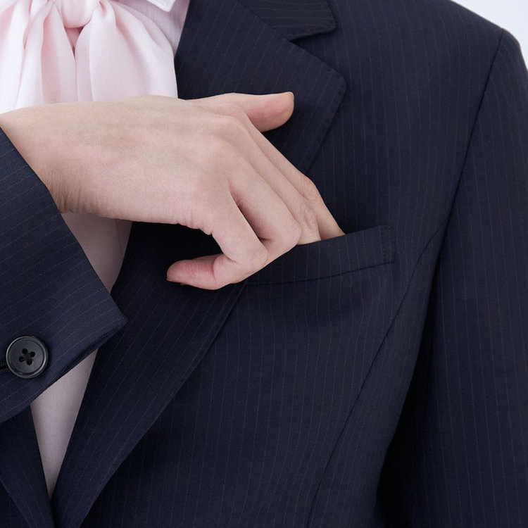 スーツセレクト 【SUIT SELECT×Samantha Thavasa】【年間】1釦ジャケット/ネイビー×ストライプ/4S/マシンウォシャブル ネイビー系(紺)