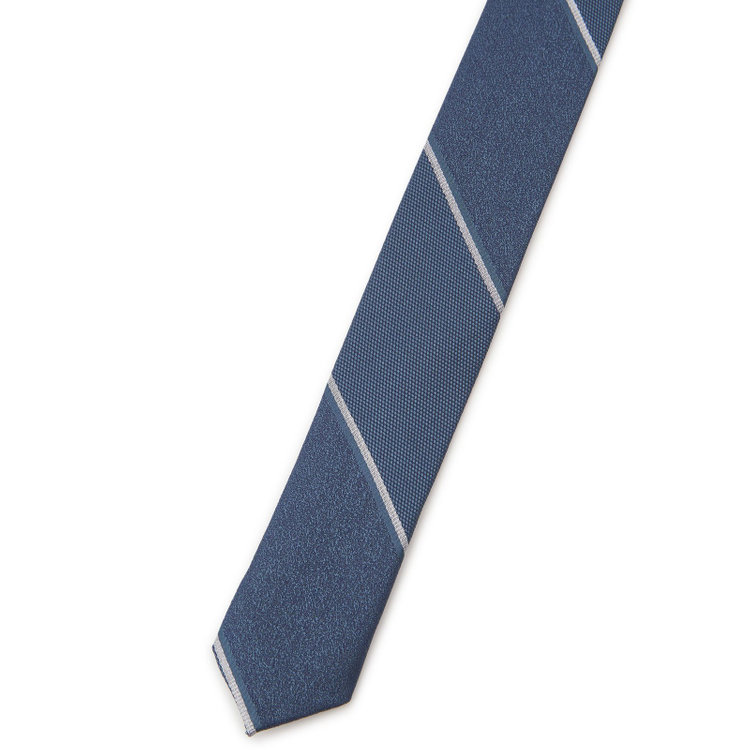 シルバーライン 【SILVER LINE】シルクストライプネクタイ 8.0cm幅/ネイビー×ホワイト その他