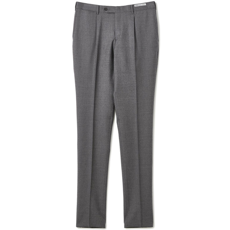 シルバーライン 【CLASSICO TAPERED】【秋冬】ウール 1タックテーパードパンツ/グレー×ソリッド/ウエストムーブ/※裾上げ必要 グレー中間