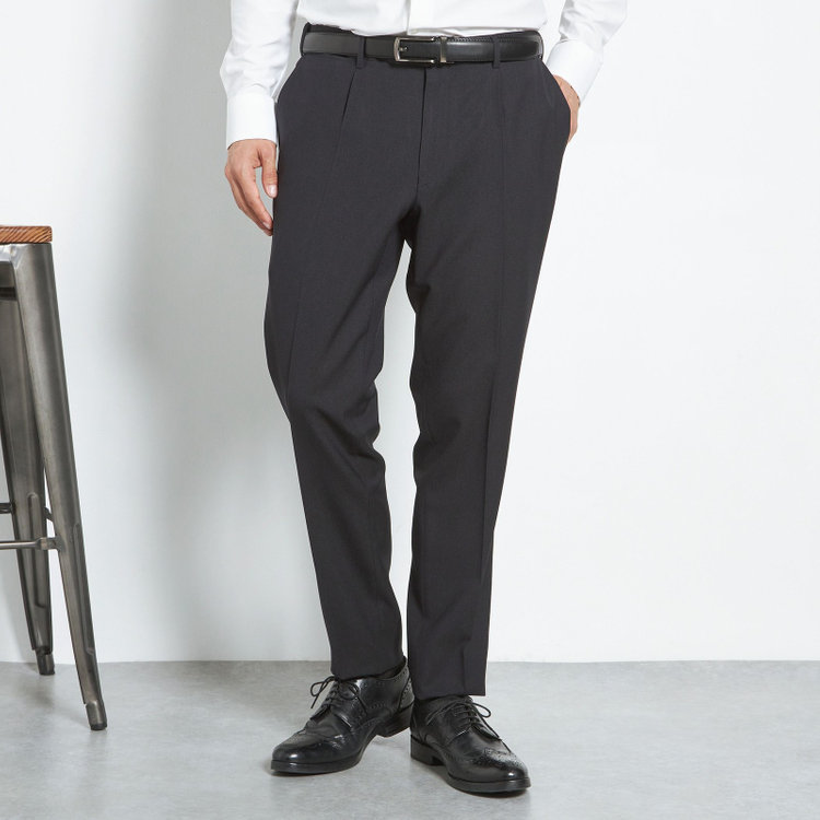 シルバーライン 【CLASSICO TAPERED】【春夏】1タックテーパードパンツ/ネイビー/ウエストムーブ仕様/4S SUSTAINABILITY&ECOLOGY FABRIC/※裾上げ済仕様 紺濃色