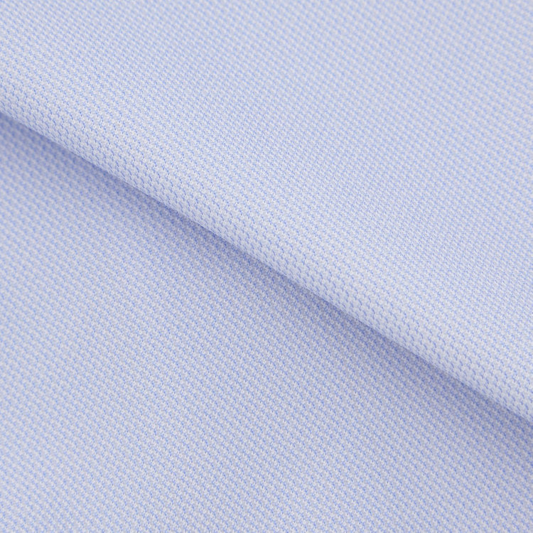 スーツセレクト 【発送在庫あり】【BLACK LINE】ワイドカラーワイシャツ/ブルー×ドビー/「4S」スーパーノンアイロン・ストレッチ 青淡色