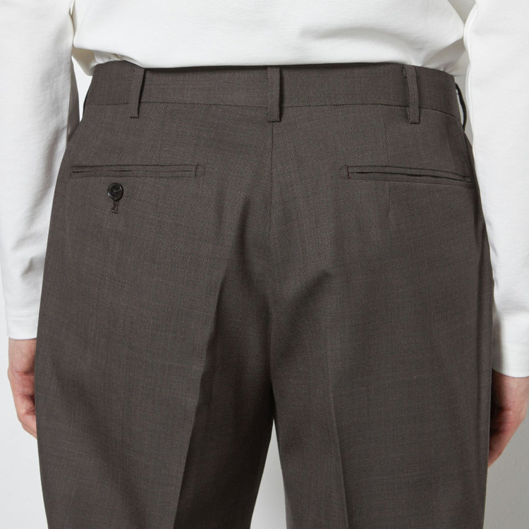 シルバーライン 【CLASSICO TAPERED】【春夏】1タックテーパードパンツ/ブラウン/ウエストムーブ/※裾上げ必要 茶中間
