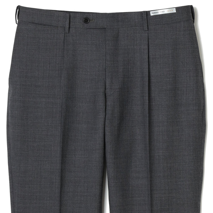 シルバーライン 【CLASSICO TAPERED】【春夏】1タックテーパードパンツ/グレー/ウエストムーブ/※裾上げ必要 グレー中間