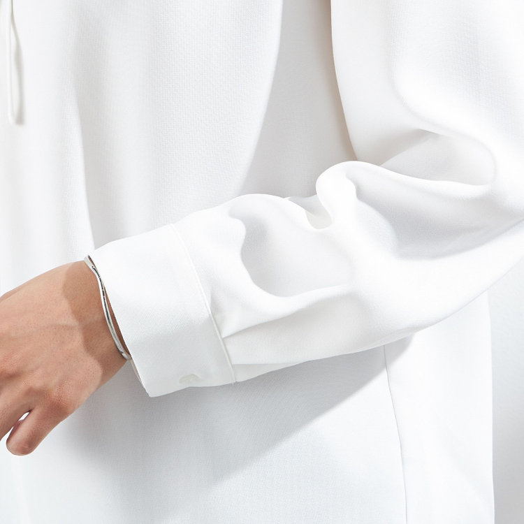 シルバーライン 【SILVER LINE/長袖】リボン付きブラウス/ホワイト 白