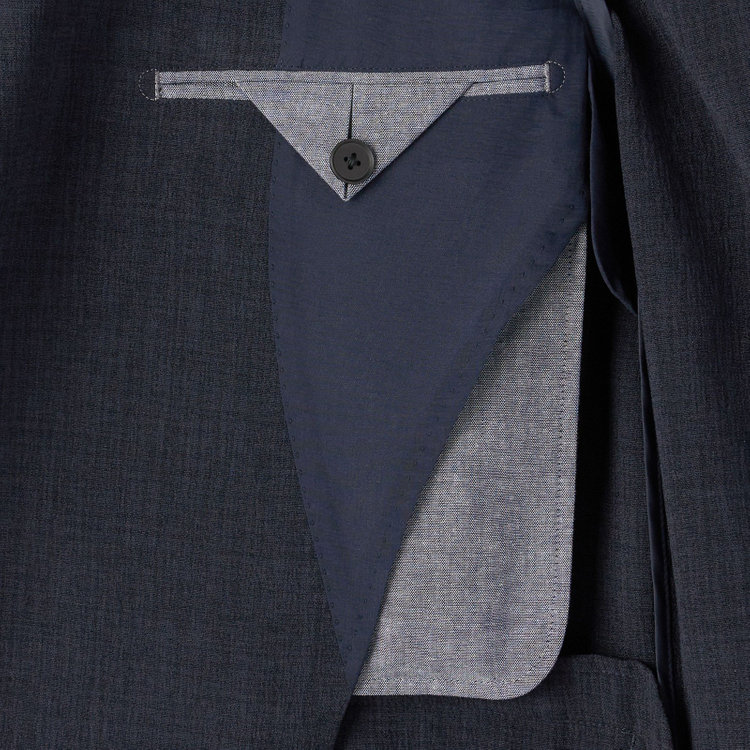 シルバーライン 【RBC】【春夏】3釦段返りシングルスーツ 2タック/ネイビー/ドローコード&ウエストシャーリング/※パンツ裾上げ済仕様 紺中間